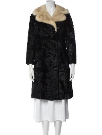 Pre-owned Fur Faux  Coat In Black