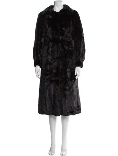 Pre-owned Fur Faux  Coat In Black