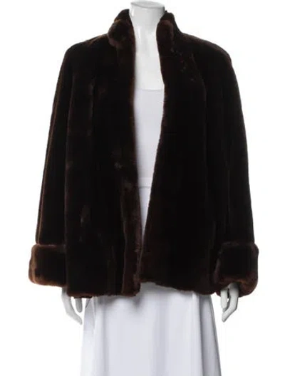 Pre-owned Fur Faux  Coat In Black