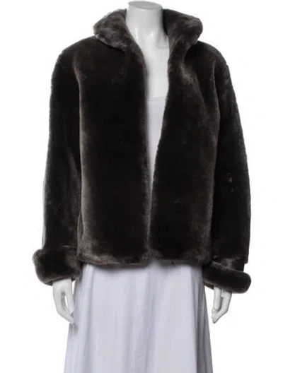 Pre-owned Fur Faux  Coat In Black