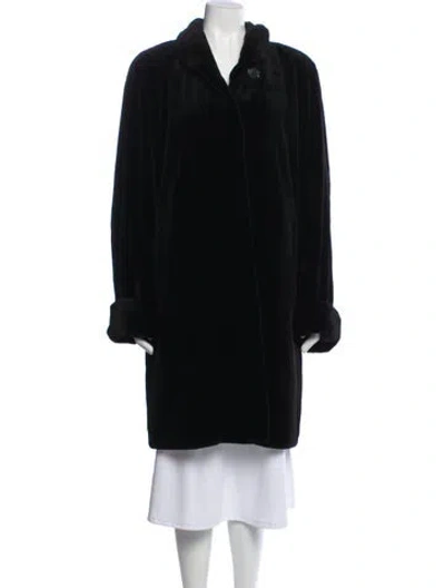 Pre-owned Fur Faux  Coat In Black