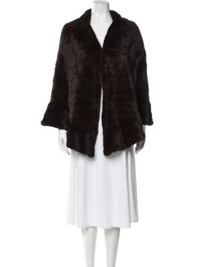 Pre-owned Fur Faux  Coat In Brown