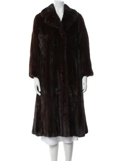 Pre-owned Fur Faux  Coat In Brown