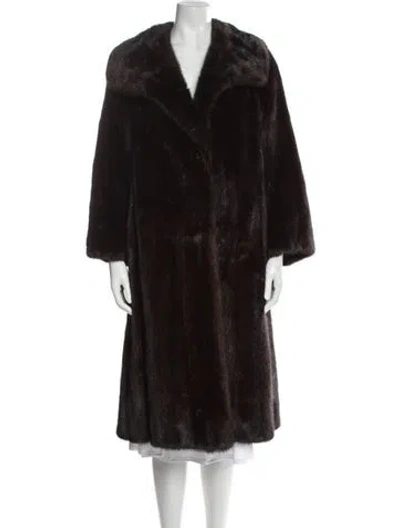 Pre-owned Fur Faux  Coat In Brown