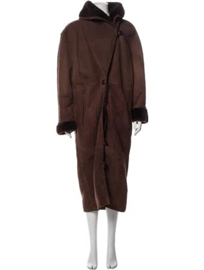 Pre-owned Fur Faux  Coat In Brown