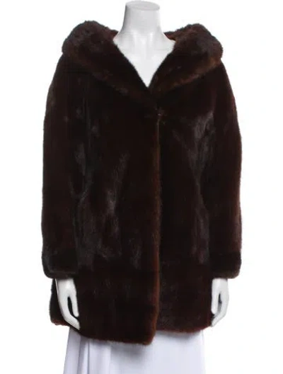 Pre-owned Fur Faux  Coat In Brown