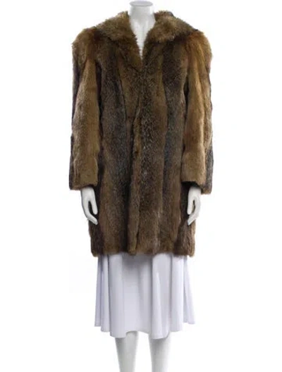 Pre-owned Fur Faux  Coat In Brown