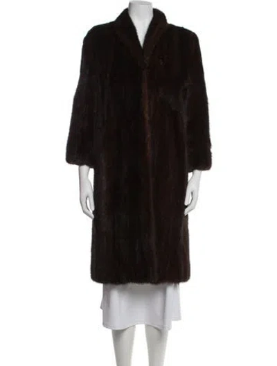 Pre-owned Fur Faux  Coat In Brown