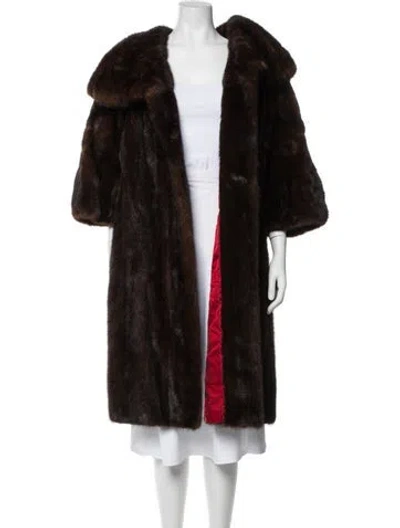 Pre-owned Fur Faux  Coat In Brown