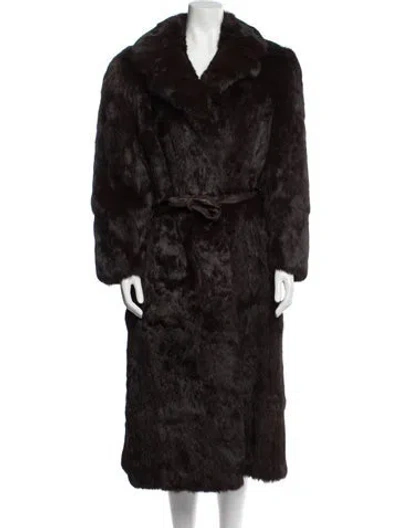Pre-owned Fur Faux  Coat In Brown
