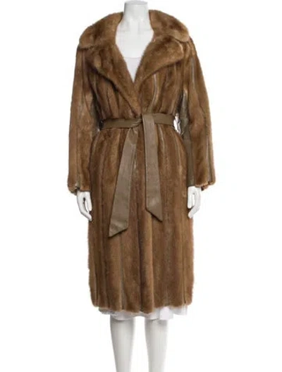 Pre-owned Fur Faux  Coat In Brown