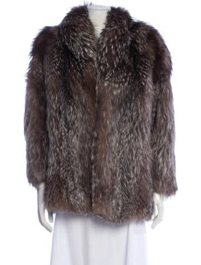 Pre-owned Fur Faux  Coat In Brown