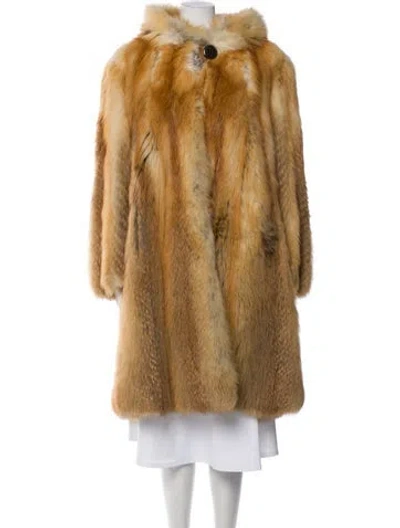 Pre-owned Fur Faux  Coat In Brown