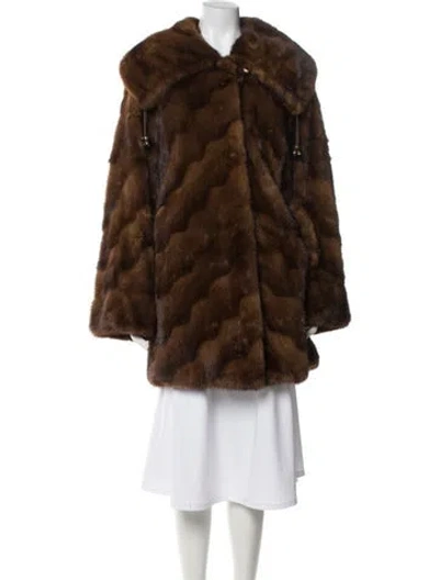 Pre-owned Fur Faux  Coat In Brown
