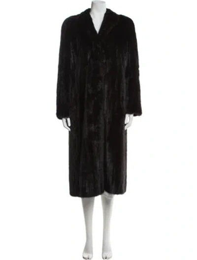 Pre-owned Fur Faux  Coat In Brown