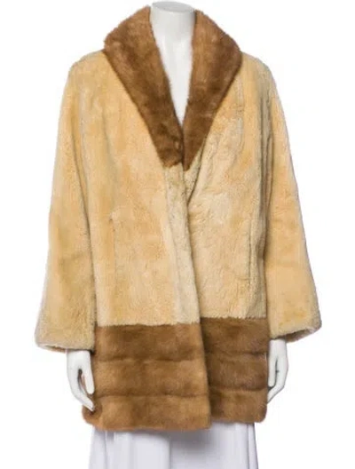Pre-owned Fur Faux  Coat In Brown