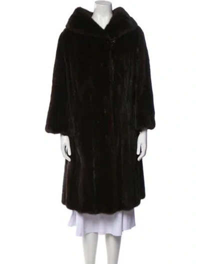 Pre-owned Fur Faux  Coat In Brown