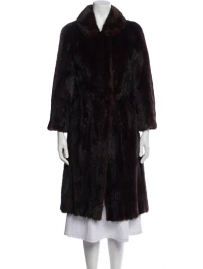 Pre-owned Fur Faux  Coat In Brown