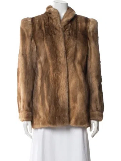 Pre-owned Fur Faux  Coat In Brown