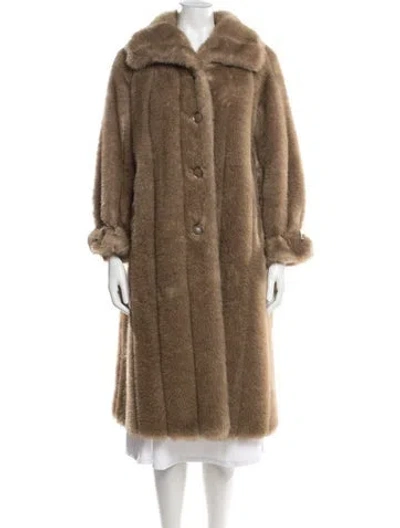 Pre-owned Fur Faux  Coat In Brown