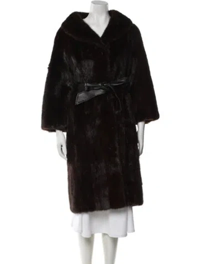 Pre-owned Fur Faux  Coat In Brown