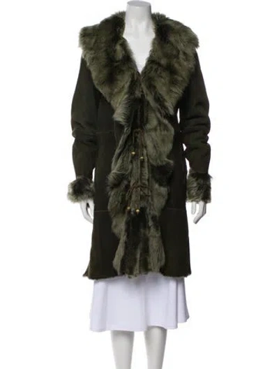 Pre-owned Fur Faux  Coat In Green