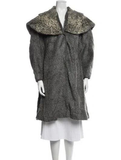 Pre-owned Fur Faux  Coat In Grey