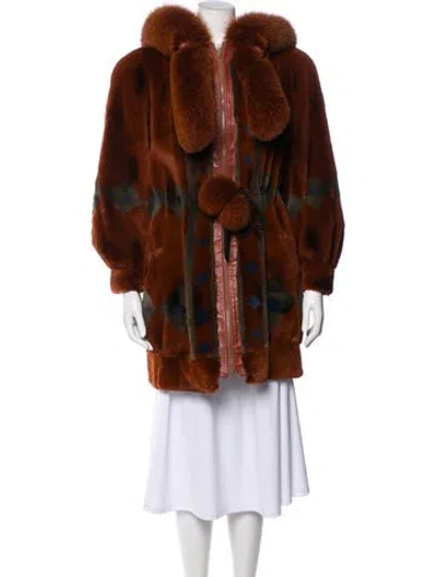 Pre-owned Fur Faux  Coat In Multi