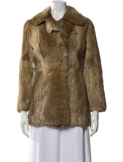 Pre-owned Fur Faux  Coat In Neutral
