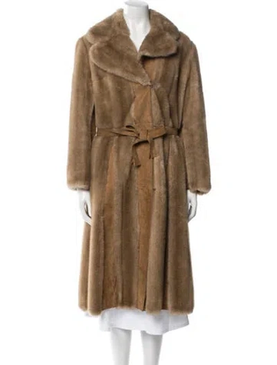 Pre-owned Fur Faux  Coat In Neutral