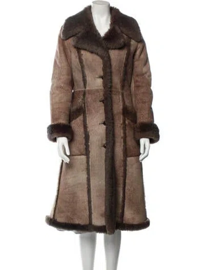 Pre-owned Fur Faux  Coat In Neutral