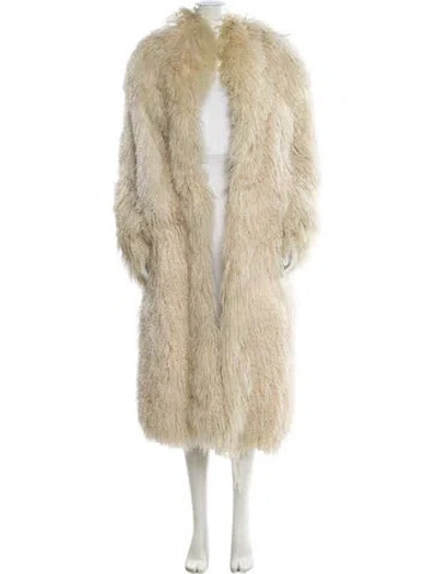 Pre-owned Fur Faux  Coat In Neutral