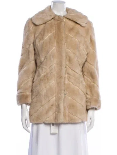 Pre-owned Fur Faux  Coat In Neutral