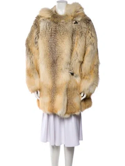 Pre-owned Fur Faux  Coat In Neutral