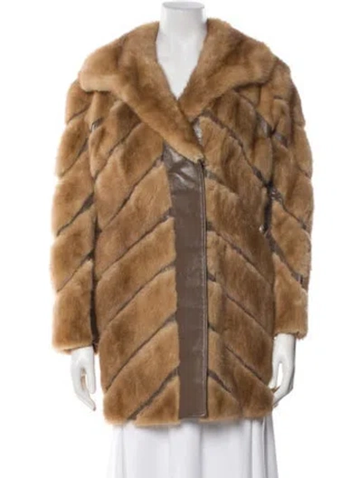 Pre-owned Fur Faux  Coat In Neutral