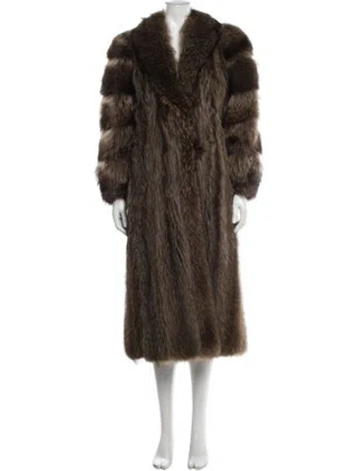 Pre-owned Fur Faux  Coat In Neutral