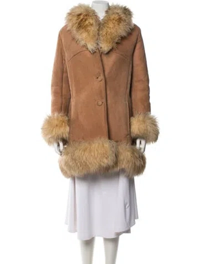 Pre-owned Fur Faux  Coat In Neutral