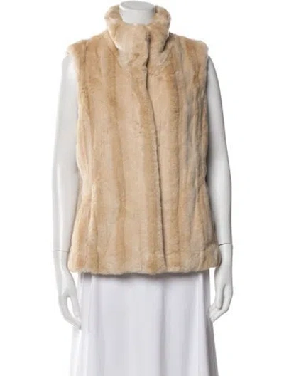 Pre-owned Fur Faux  Coat In Neutral