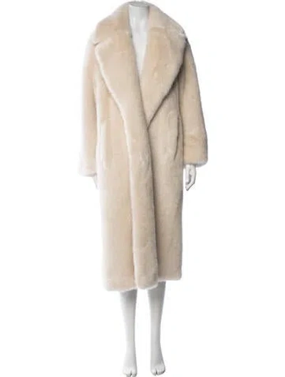 Pre-owned Fur Faux  Coat In Neutrals