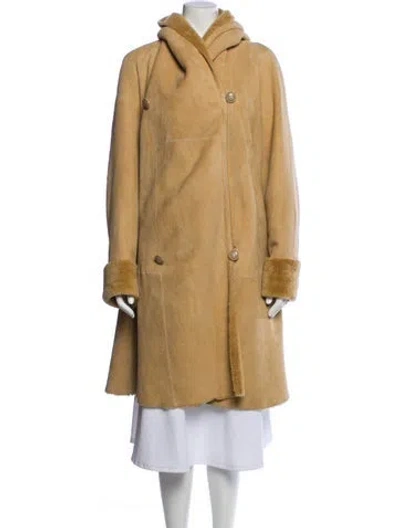 Pre-owned Fur Faux  Coat In Neutrals