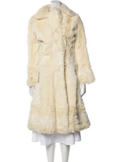 Pre-owned Fur Faux  Coat In White
