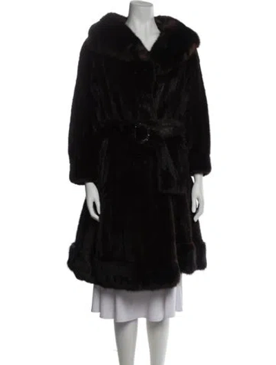 Pre-owned Fur Faux  Faux  Coat In Black