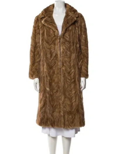 Pre-owned Fur Faux  Faux  Coat In Brown