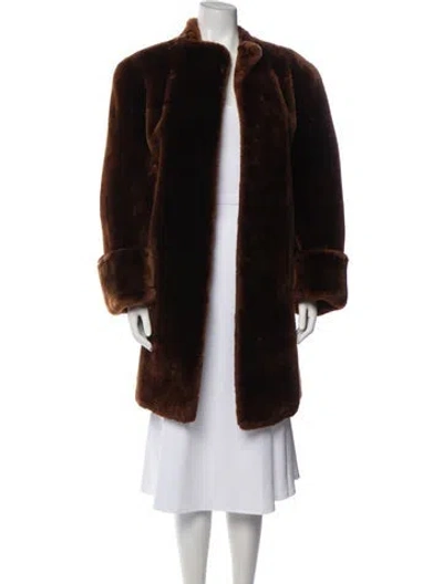 Pre-owned Fur Faux  Faux  Coat In Brown