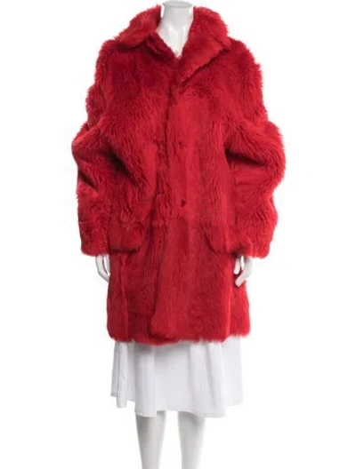 Pre-owned Fur Faux  Faux  Coat In Red