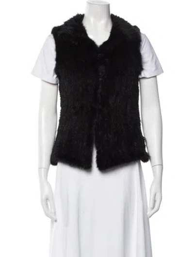Pre-owned Fur Faux  Faux  Vest In Black