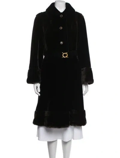 Pre-owned Fur Faux   Coat In Black