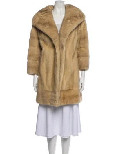 Pre-owned Fur Faux   Coat In Neutral
