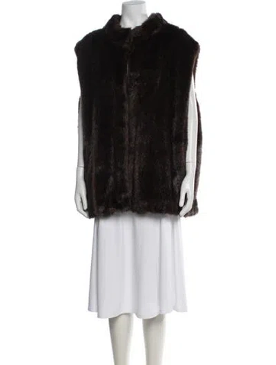 Pre-owned Fur Faux   Jacket In Black