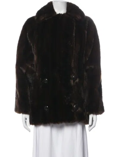 Pre-owned Fur Faux   Jacket In Black